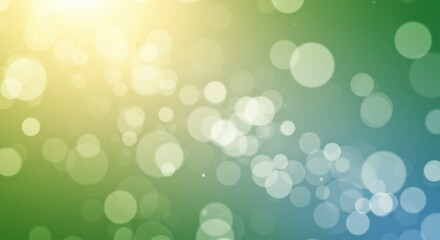 Poster - Abstract Bokeh Background with Light Spots in Green and Yellow