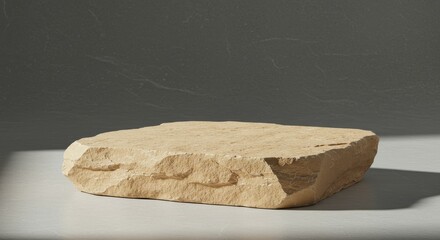 Poster - Flat Stone Display Platform Natural Rock Surface