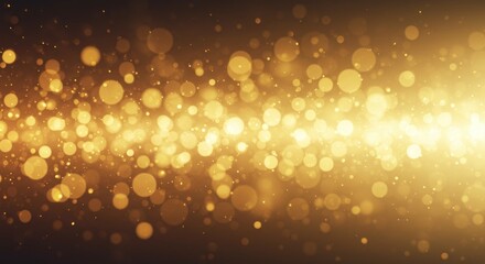 Poster - Golden Bokeh Lights Abstract Background with Sparkles