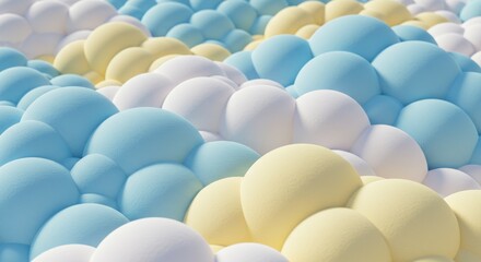 Aufkleber - Pastel Bubble Surface Texture in Blue White and Yellow