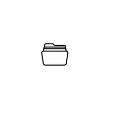 Poster - A simple line drawing of a file folder icon on a plain white background