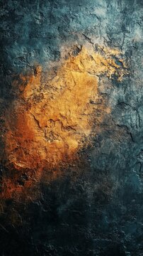 Textured Wall with Gold and Dark Blue Patches