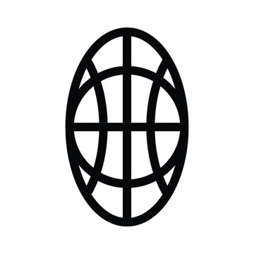Internet Global Network Symbol, Flat Outline Globe Vector