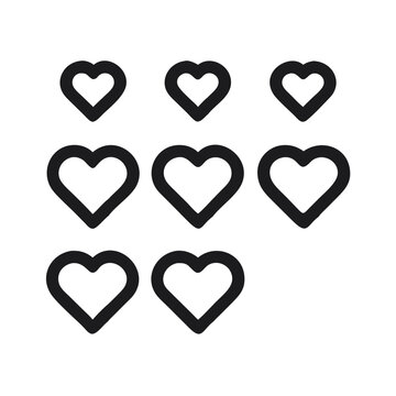 set of icon love heart vector isolated white background
