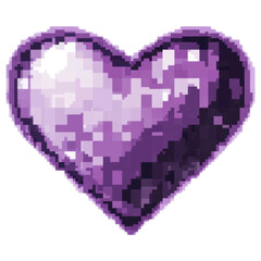 Poster - Purple Pixel Heart Design for Digital Art and Creative Projects