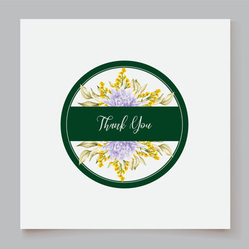 WEDDING INVITATION FRAME WITH FLOWER DECORATIONS AND FRESH LEAVES