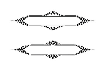 Poster - Abstract Frame Set of Two Rectangular Dividers with Black Dots. Decorative Elements. Vector Illustration.