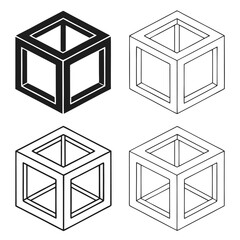 Poster - Isometric Cubes Arrangement A vector design featuring a series of five colorful isometric cubes perfect for illustrating concepts like 3D modeling geometry or abstract spatial