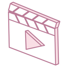 Poster - Clean and modern video play button icon featuring a geometric triangle design suitable for various media player interfaces app designs and website elements conveying a