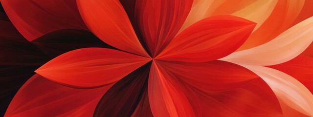 Poster - Vibrant Abstract Background with Red Floral Petals and Warm Hues