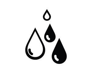 Poster - Black and White Water Drops Illustration with Highlight Effect. Abstract Liquid Shape, Vector Illustration
