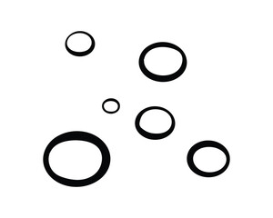 Poster - Collection of Black Circular Shapes, Various Sizes Water Drops Vector Illustration