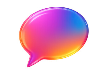 Poster - Colorful speech bubble highlighting digital communication, transparent backdrop allowing seamless graphic design incorporation