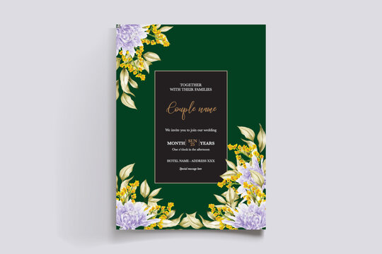 Wedding invitation with floral accents and elegant typography