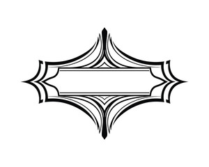 Poster - Decorative Art Deco Frame Ornament Banner in Black and White, Elegant Border Vector Illustration
