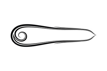 Poster - Decorative Swirl Design Element, Black Outline Frame with Spiral, Elegant Scroll, Vector Illustration