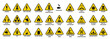 © Ghum - triangle warning sign danger symbols safety emergency electrical hazard vector collection illustration