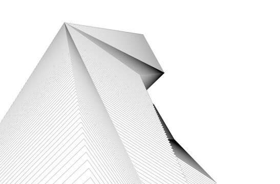 Architectural geometric background 3D rendering