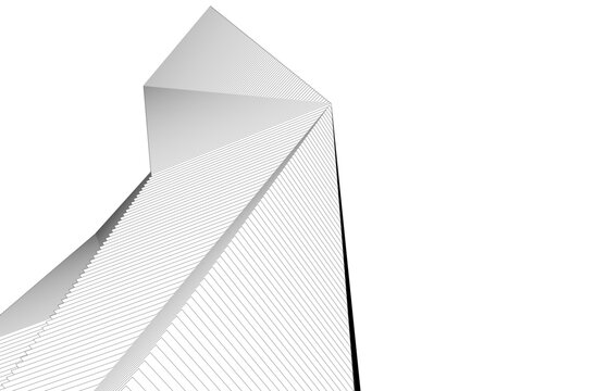 Architectural geometric background 3D rendering