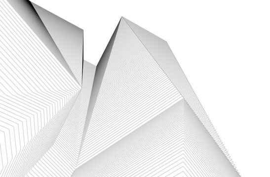 Architectural geometric background 3D rendering
