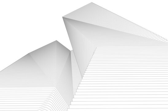 Architectural geometric background 3D rendering