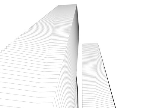 Architectural geometric background 3D rendering