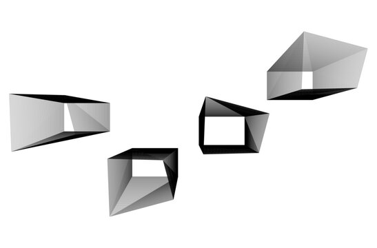 Architectural geometric background 3D rendering