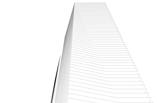 Architectural geometric background 3D rendering