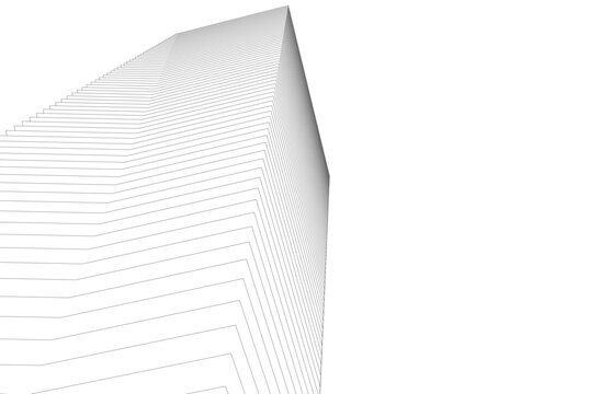 Architectural geometric background 3D rendering