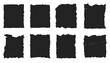 © Plam - torn paper frames with jagged edges black ripped paper sheet with scratch grunge frame collection
