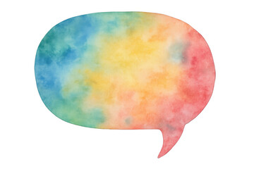 Poster - Vibrant watercolor speech bubble symbolizing communication, creativity, and self-expression on a transparent background