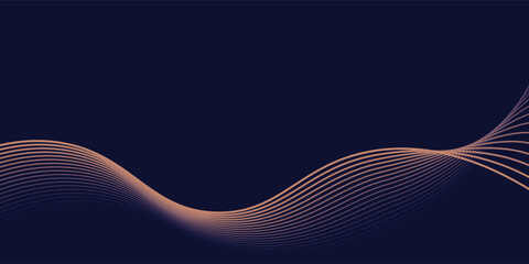 Fototapete - Dark blue abstract background with glowing red wave lines. futuristic background Modern concept technology. Vector illustration
