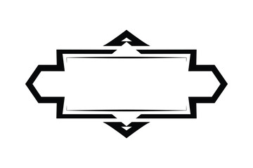 Poster - Geometric Frame, Decorative Label Shape, Border Element Design, Black and White, Vector Illustration
