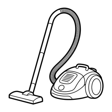 A black and white vacuum illustration vector style coloring page