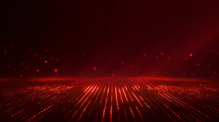 Aufkleber - Red particles floating over perspective grid pattern background