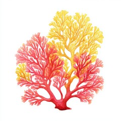 Poster - An artistic illustration of colorful coral reef