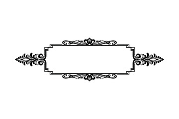Poster - Ornate Frame Design with Filigree Elements, Rectangular Shape, Decorative Border Vector Illustration