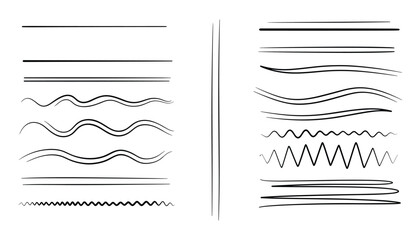 Poster - Set of Underline Designs, Various Styles, Black Lines, Isolated on White Background, Vector Illustration