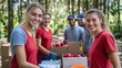 © Tiyok - Group of volunteers sorting food in nature