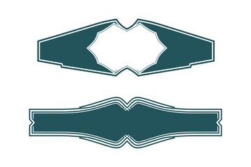 Poster - Teal Frame Designs Set, Ornamental Shape with White Outline, Elegant Text Frames, Vector Illustration