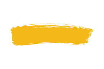 Poster - Yellow Paintbrush Stroke, Isolated Grunge Element, Artistic Brush Texture, Vector Illustration
