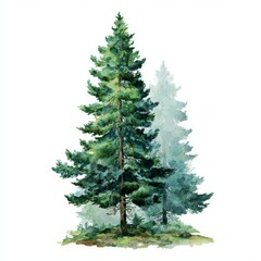 Poster -  Majestic evergreen trees in a forest, a symbol of strength and endurance 