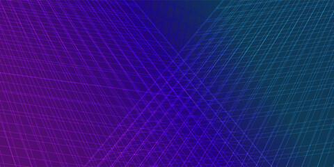 Aufkleber - Abstract digital background with intersecting neon lines and a vibrant gradient from purple to teal. Modern geometric pattern with dynamic grid structure creating a futuristic tech visual.