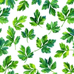 Poster - Fresh Parsley Leaves Pattern Illustration