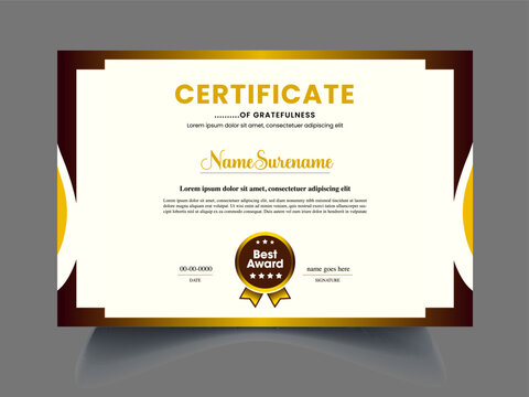 professional certificate design sample for company