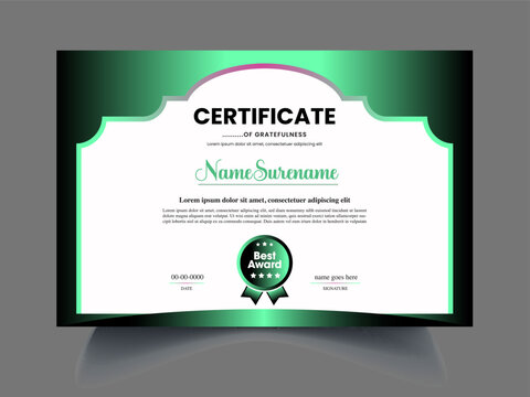 professional certificate design sample for company