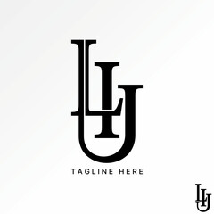 Poster - Logo design graphic concept creative premium vector stock image top sell initial LIJ or LIU serif font cut connected to consulting luxury elegant art