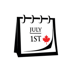 Poster - Canada Calendar Page Design with Marked Dates Vector Illustration for Print or Web