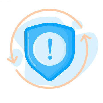 Device update notification icon concept. Flat design style illustration.