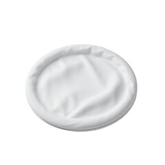Poster - A clean, smooth white circular fabric with soft, flowing lines presented on black background.
